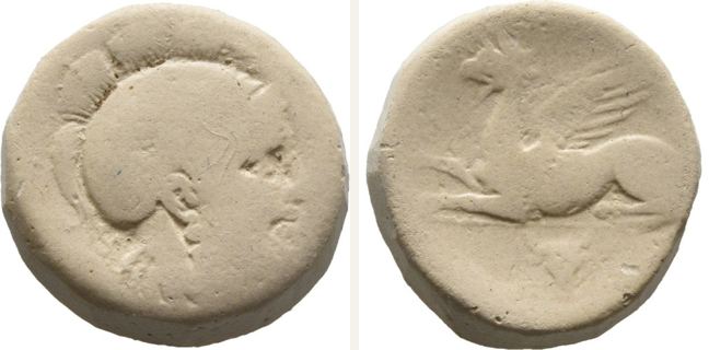 Assos, coin coin — Griffin lying left (CN type 19517)