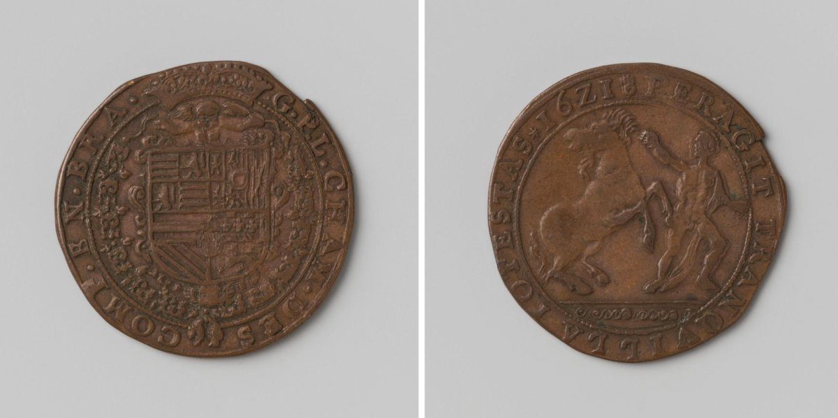 Albert and Isabella of Austria, jeton struck by order of the Chamber of Accounts of Brabant
