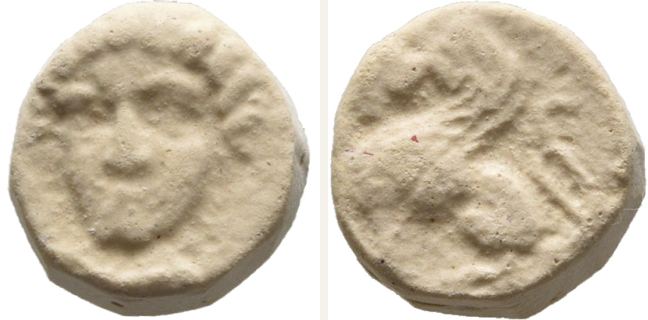 Kaunos, bronze coin — Sphinx seated left (CN type 20819)