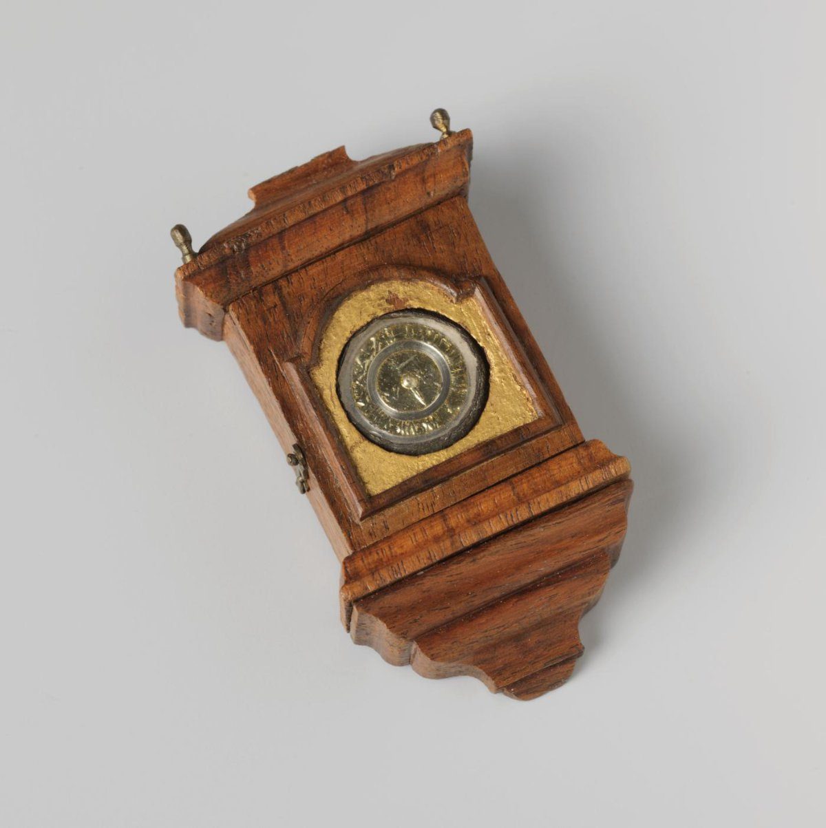 Bracket clock, rectangular, with molded plinth and pediment