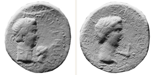 Uncertain mint, Rhoimetalkes I., bronze coin — Bare head of Augustus (CN type 12865)