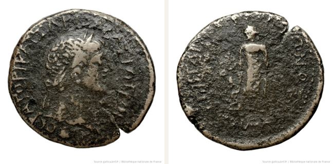 Poimanenon, Trajan, bronze coin — Asclepius standing facing (CN type 12816)