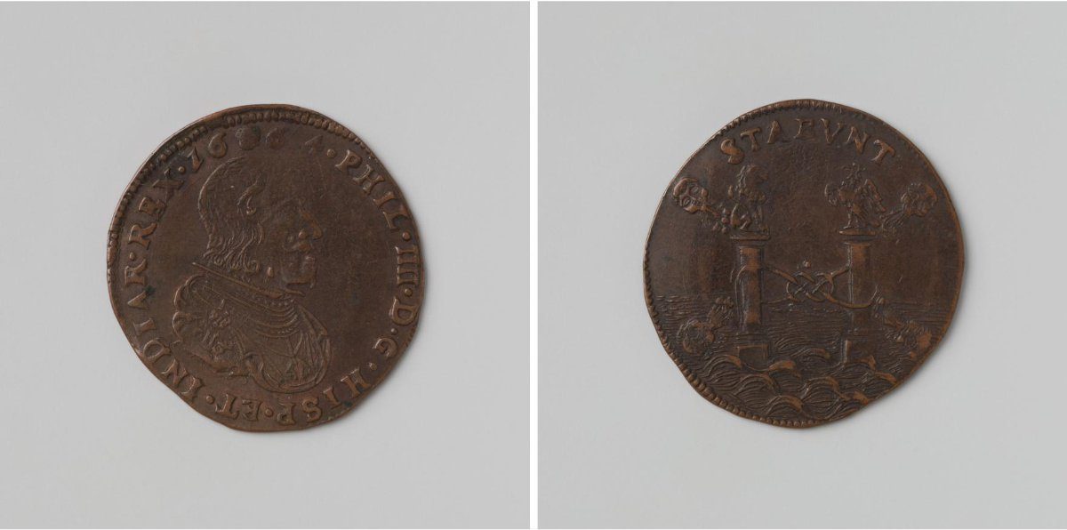 Alliance between Spain and the Holy Roman Emperor, jeton struck in honour of Philip IV, King of Spain