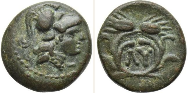 Lysimacheia, bronze coin — Legend within wreath of corn (CN type 12090)