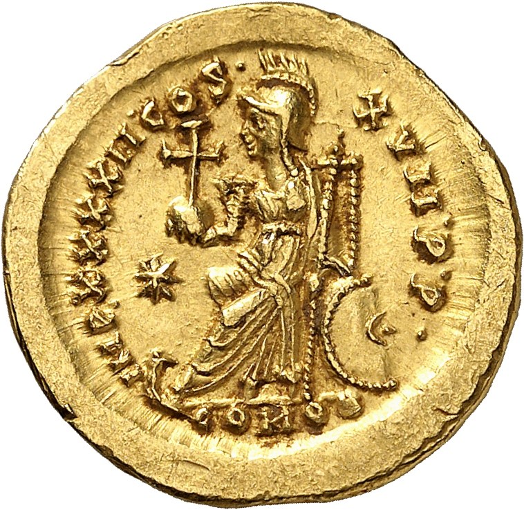 RIC X Theodosius II (East) 293