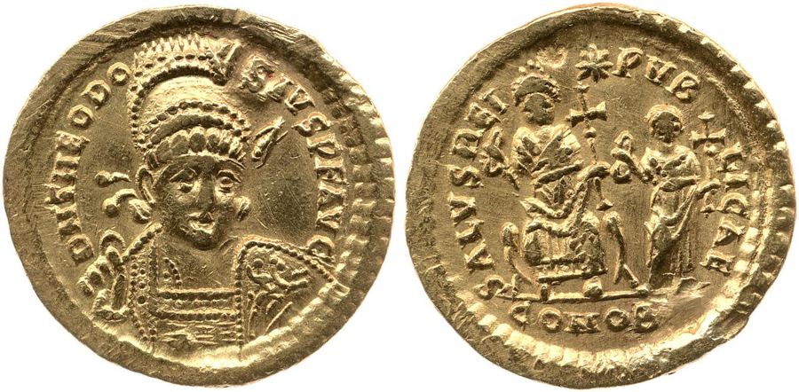 RIC X Theodosius II (East) 234