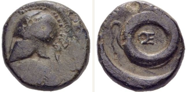 Atarneus, bronze coin — Coiled serpent (CN type 21358)