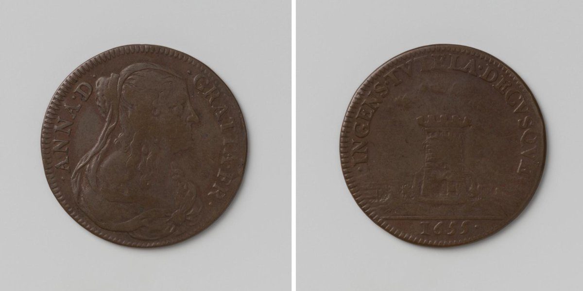 Anne of Austria, Queen Mother of France, jeton struck by order of the city of Tournai