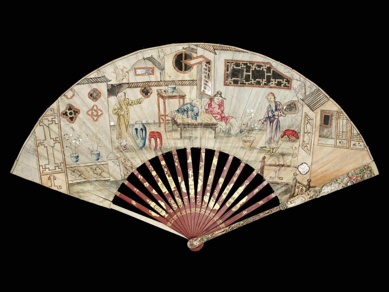 Fan, folding, China, 1770s — museum object T.156-1978