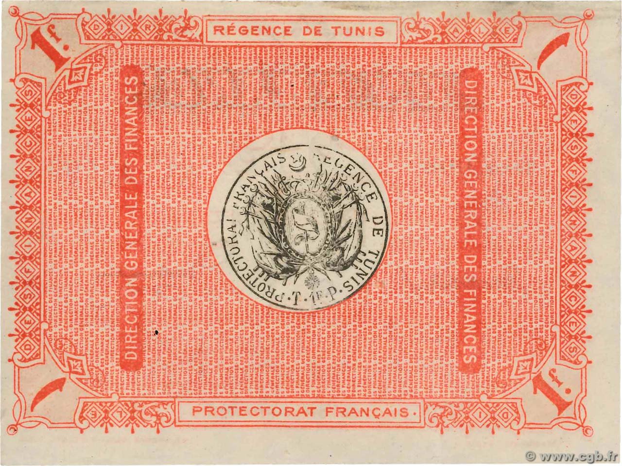 1 Franc, Tunisia, 1918–1919 (Pick 33)