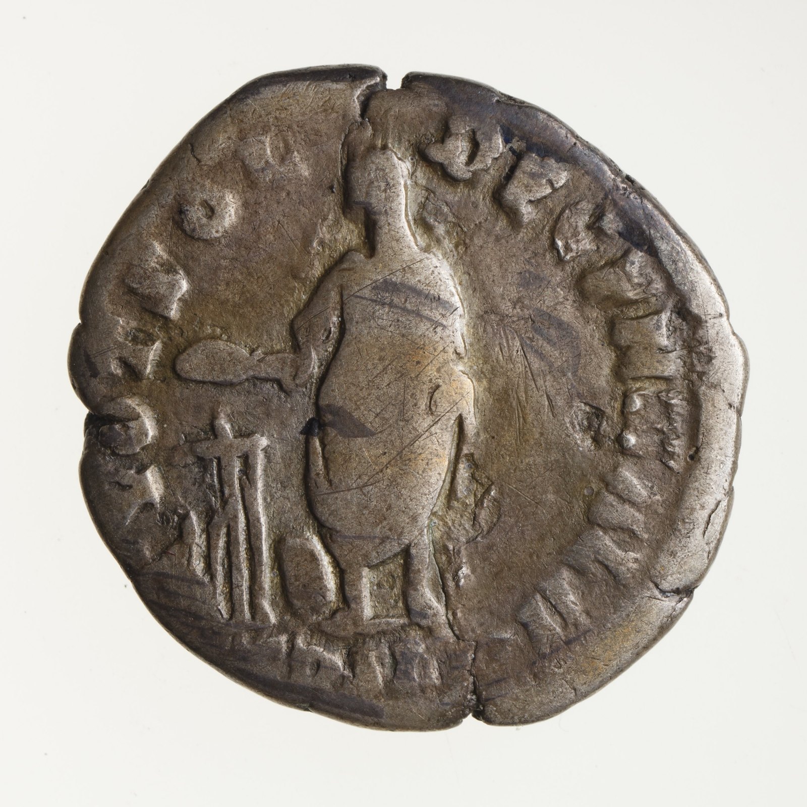 Ancient-coins, denarius of Antoninus Pius, Rome, 158-159 AD — museum object NU 22843