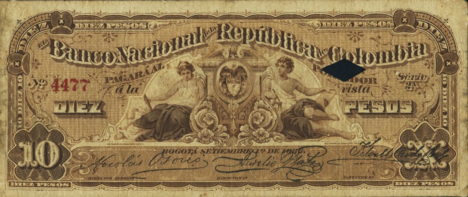 Obverse of 10 Pesos (1886), Pick 195