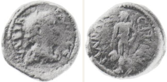 Maroneia, Trebonianus Gallus, 3 unit — Nude Dionysus standing left (CN type 1343)