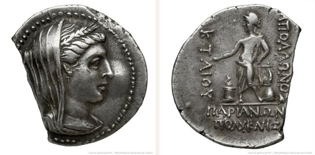 Parion, silver coin — Apollo Aktaios semi-draped standing left (CN type 21193)