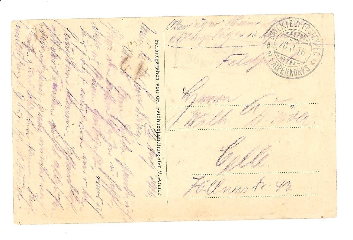 Postcard, Longuyon, World War I, 1916 — museum object HT 31406