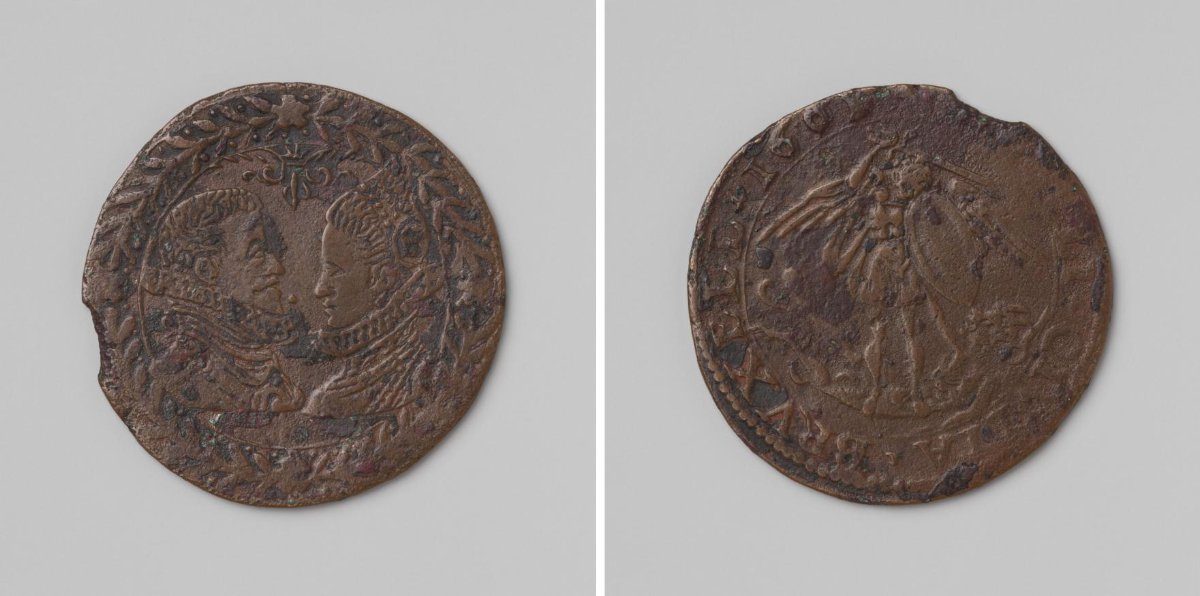 Albert and Isabella of Austria, jeton struck by order of the city of Brussels