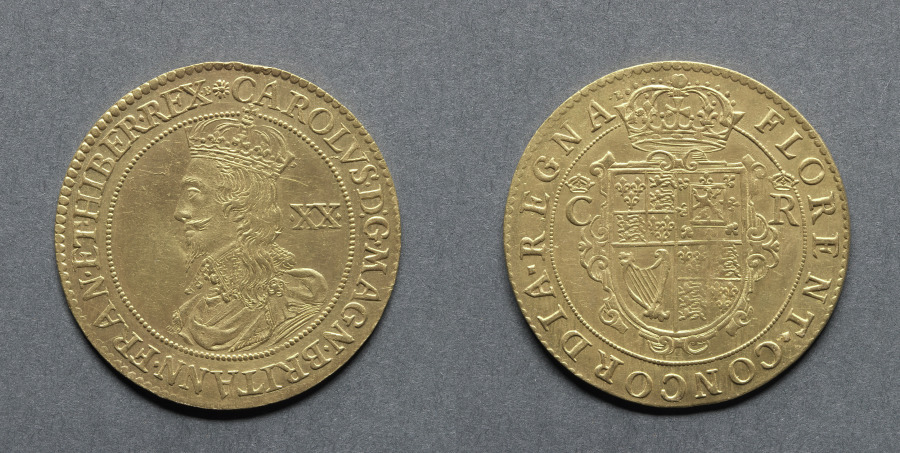 Unite: Charles I (obverse); Crowned Shield (reverse), 1631–32 (Cleveland Museum of Art 1969.194)