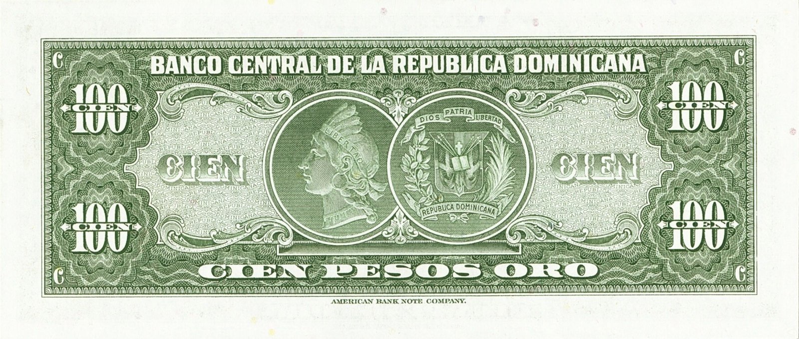 Reverse of 100 Pesos (1956–1958), Pick 76