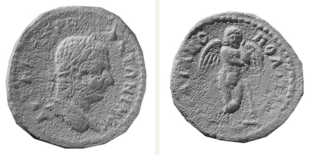 Hadrianopolis, Caracalla, bronze coin — Nude Eros in attitude of Thanatos standing right (CN type 19569)