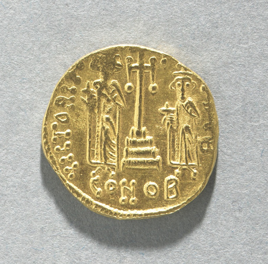Solidus of Constans II and Constantine IV with a Cross Potent on Three Steps (reverse), 659–661 (Cleveland Museum of Art 2012.22.b)