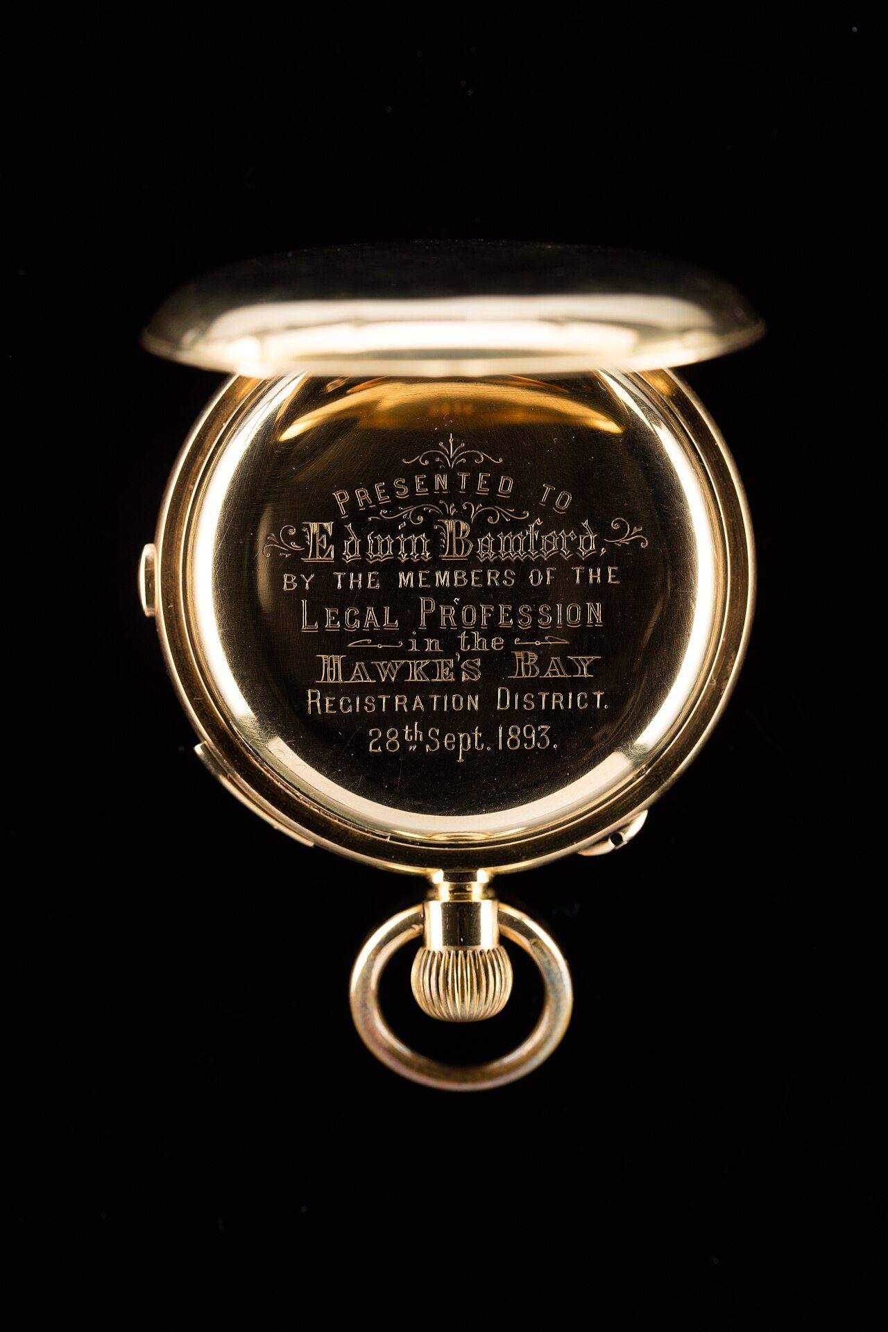 Gold quarter repeating hunting case pocket watch, 1893