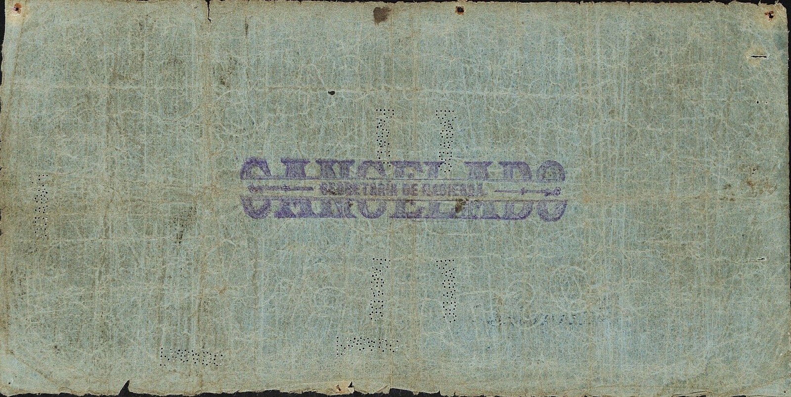 Reverse of 25 Pesos (1865), Pick 105