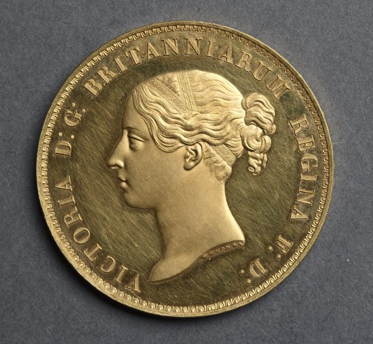 Five Pound Piece: Portrait of Queen Victoria (obverse), 1839 (Cleveland Museum of Art 1969.217.a)