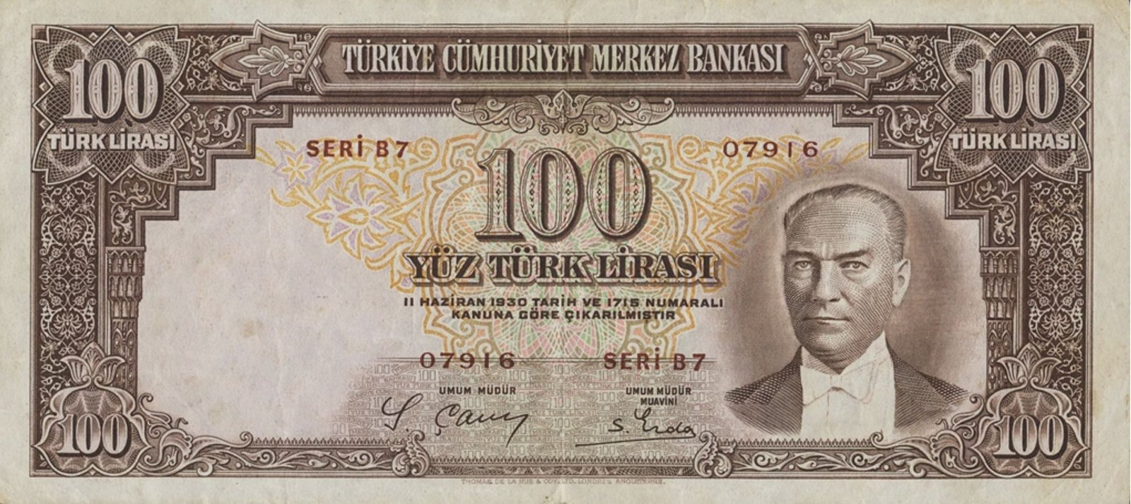 Obverse of 100 Lira (1938), Pick 130