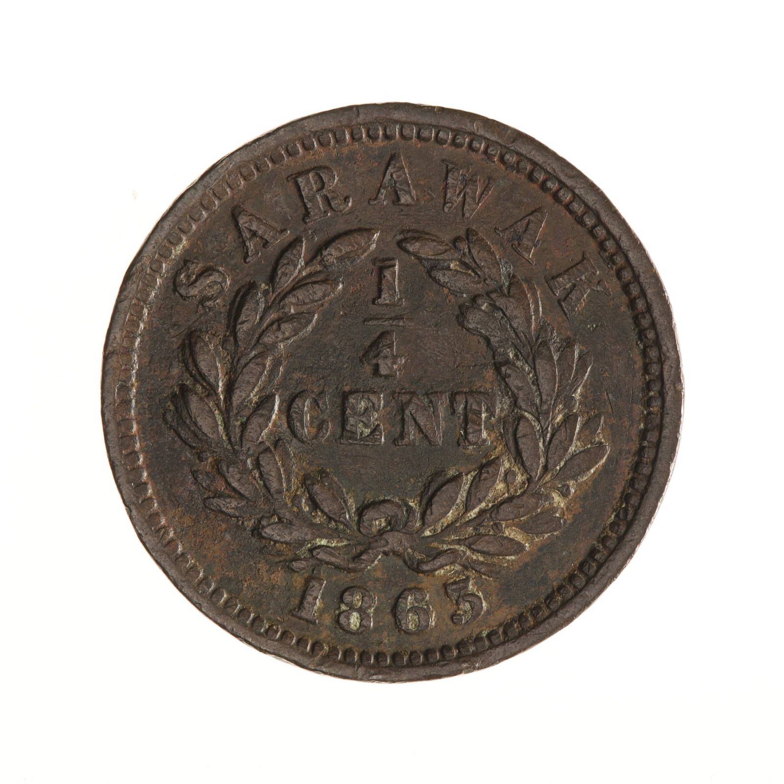 Coin, 1/4 cent, Sarawak, 1863 — museum object NU 13970
