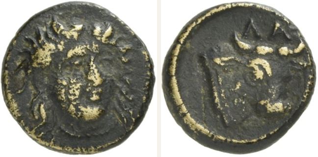 Larissa Phrikonis, bronze coin — Bull head right (CN type 22959)