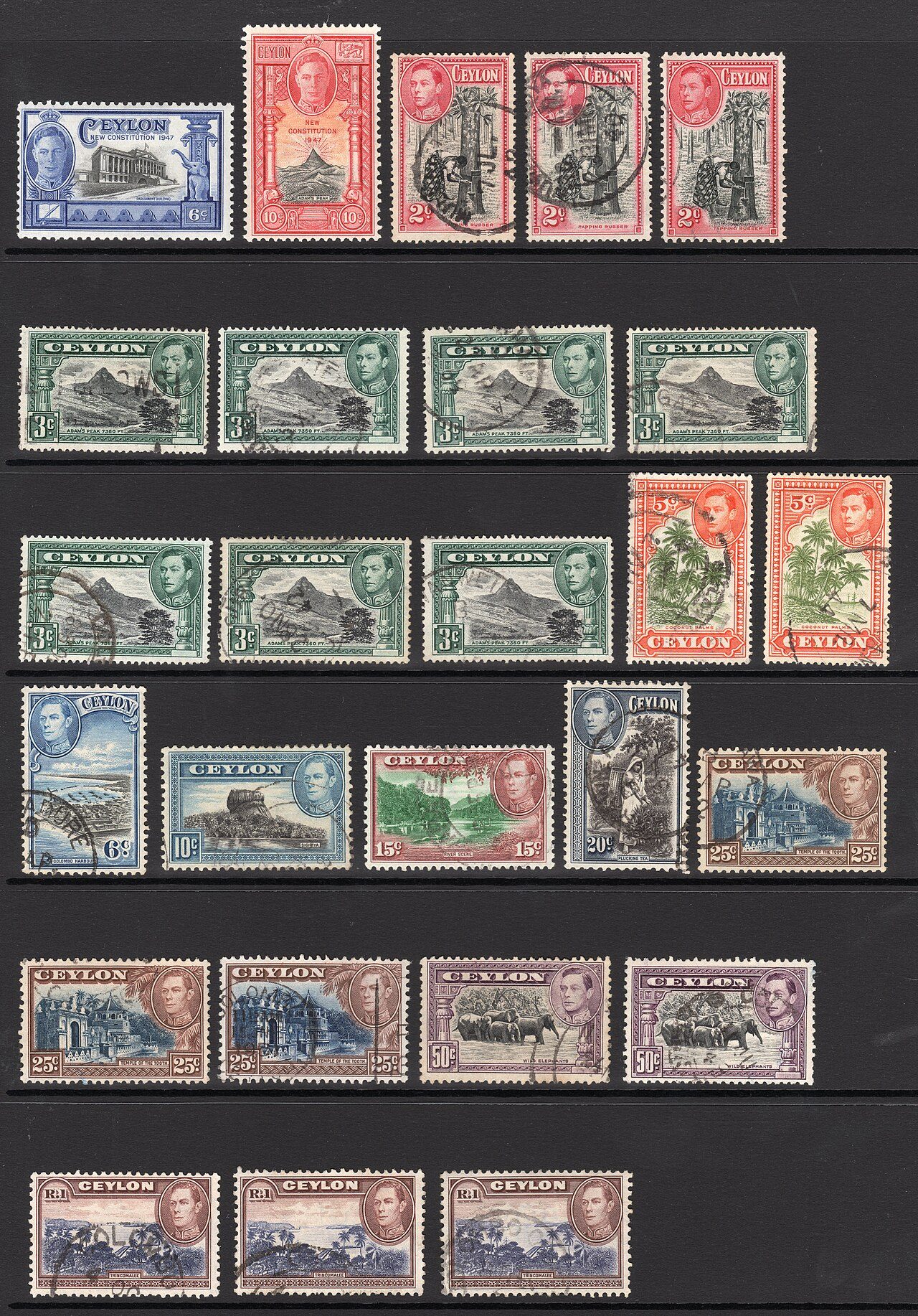 Photograph: Ceylon postage stamps
