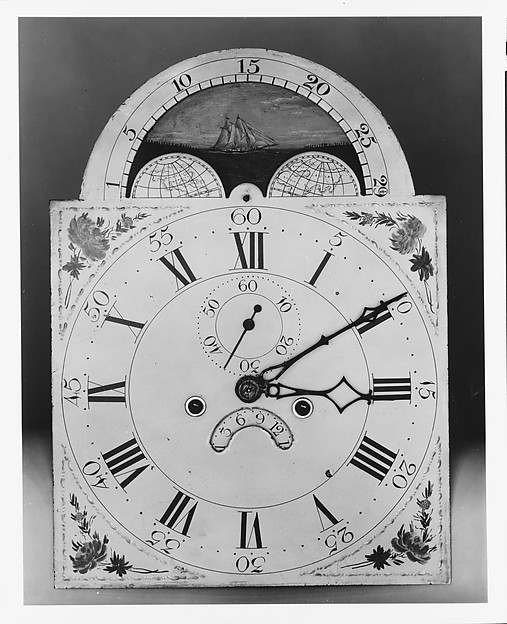 Additional museum view 4 of Tall clock (accession 43.88).