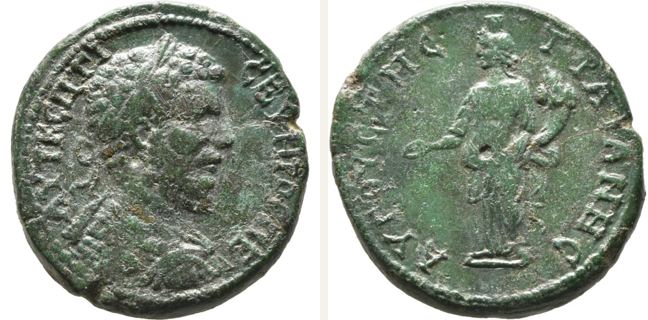 Augusta Traiana, Septimius Severus, 5 unit — Homonoia standing left (CN type 1761)
