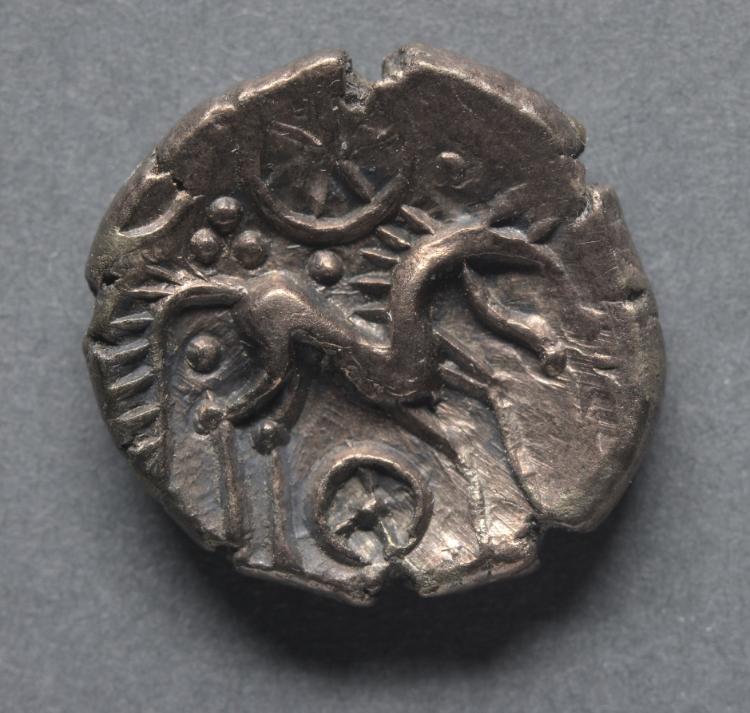 Stater: Horse and wheels (reverse), 20 BCE–10 CE (Cleveland Museum of Art 1969.156.b)