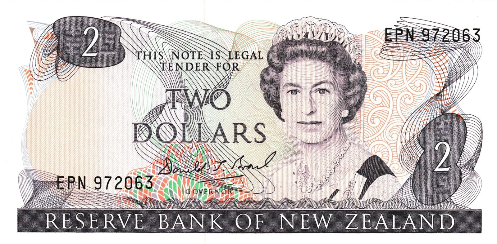 Obverse of 2 Dollars (1981–1991), Pick 170