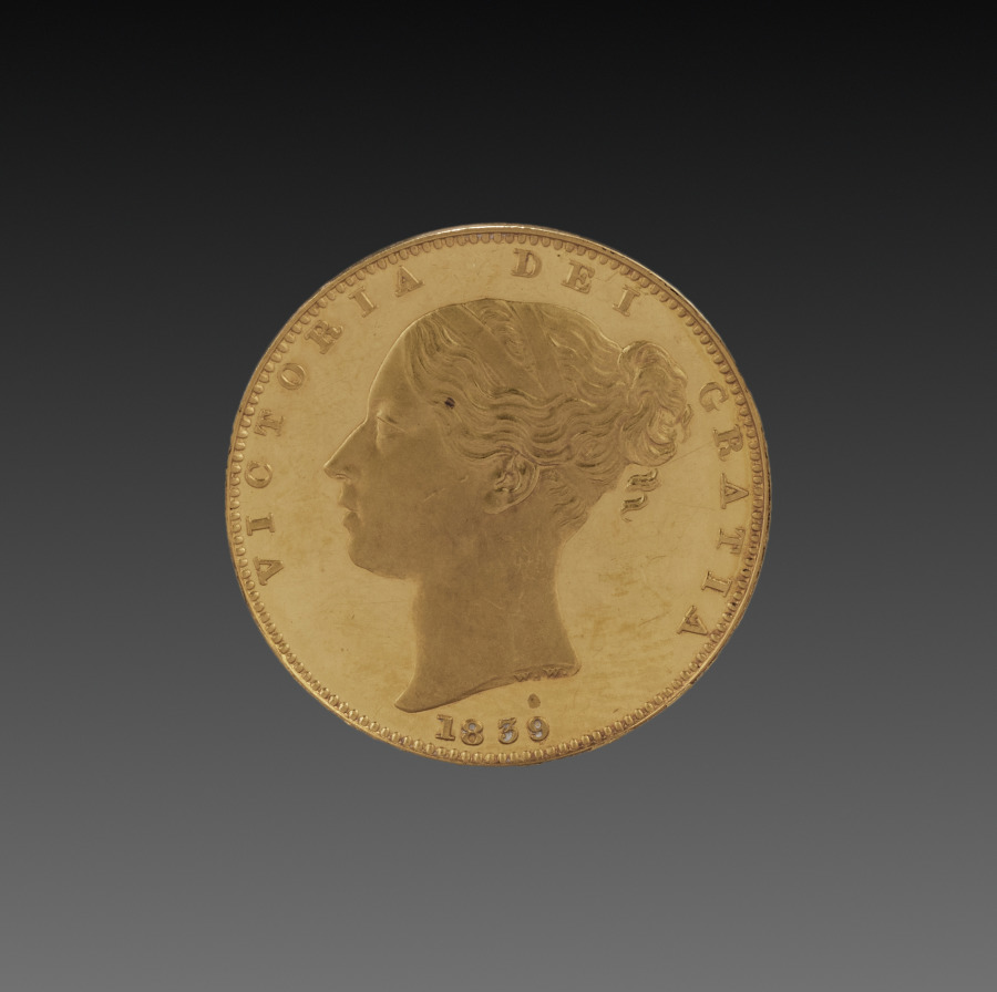 Sovereign: Victoria (obverse), 1839 (Cleveland Museum of Art 1969.218.a)