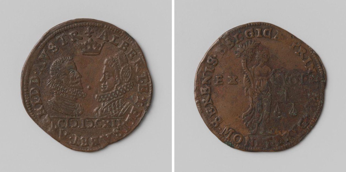Albert and Isabella of Austria, Jetton of the Mint of Bruges