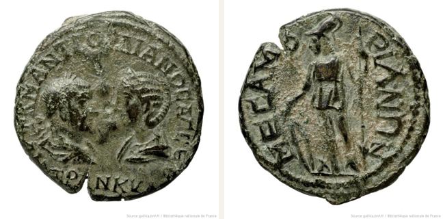 Mesembria, Tranquillina, 4 unit — Athena standing left (CN type 469)