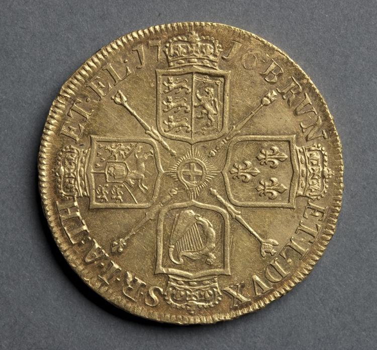 Five Guineas: Shields and Star of the Order of the Garter (reverse), 1716 (Cleveland Museum of Art 1969.206.b)