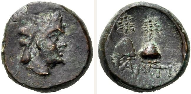 Pantikapaion, bronze coin — Cornucopia (CN type 24054)