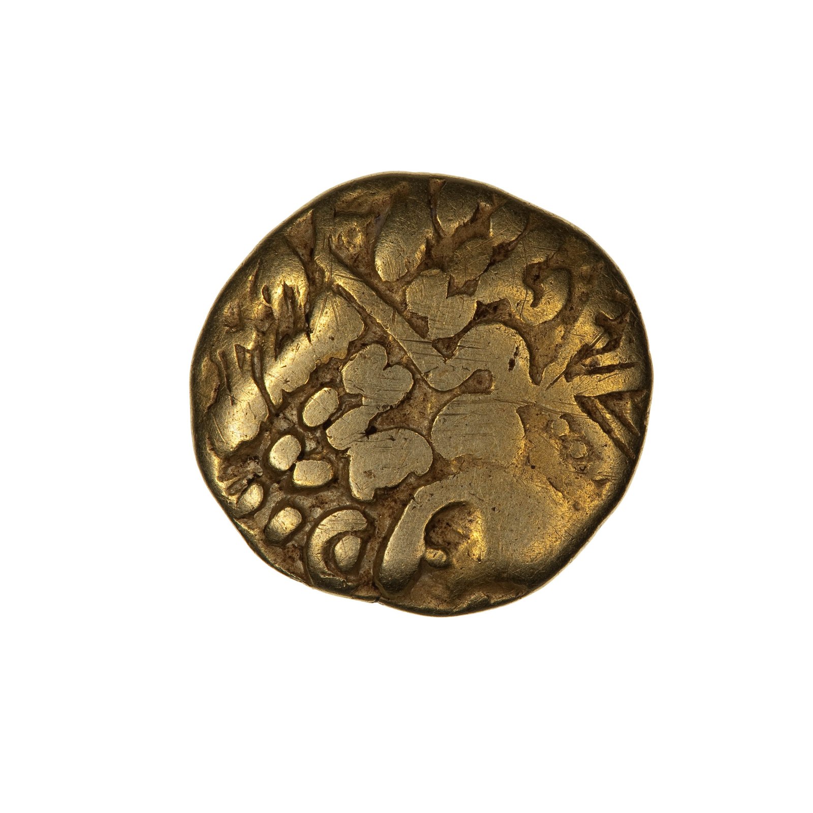 Ancient coin, 1/4 stater Ambiani tribe, France, c.125 BC — museum object NU 1