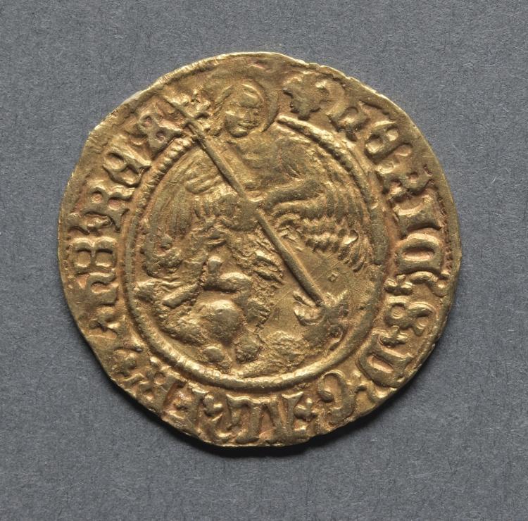 Half Angel: Angel Slaying a Dragon (obverse), 1526–1544 (Cleveland Museum of Art 1969.171.a)