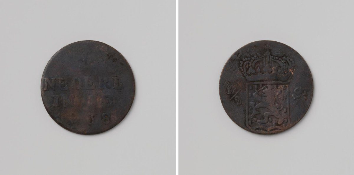 1/2 VOC stuiver of copper from 1838