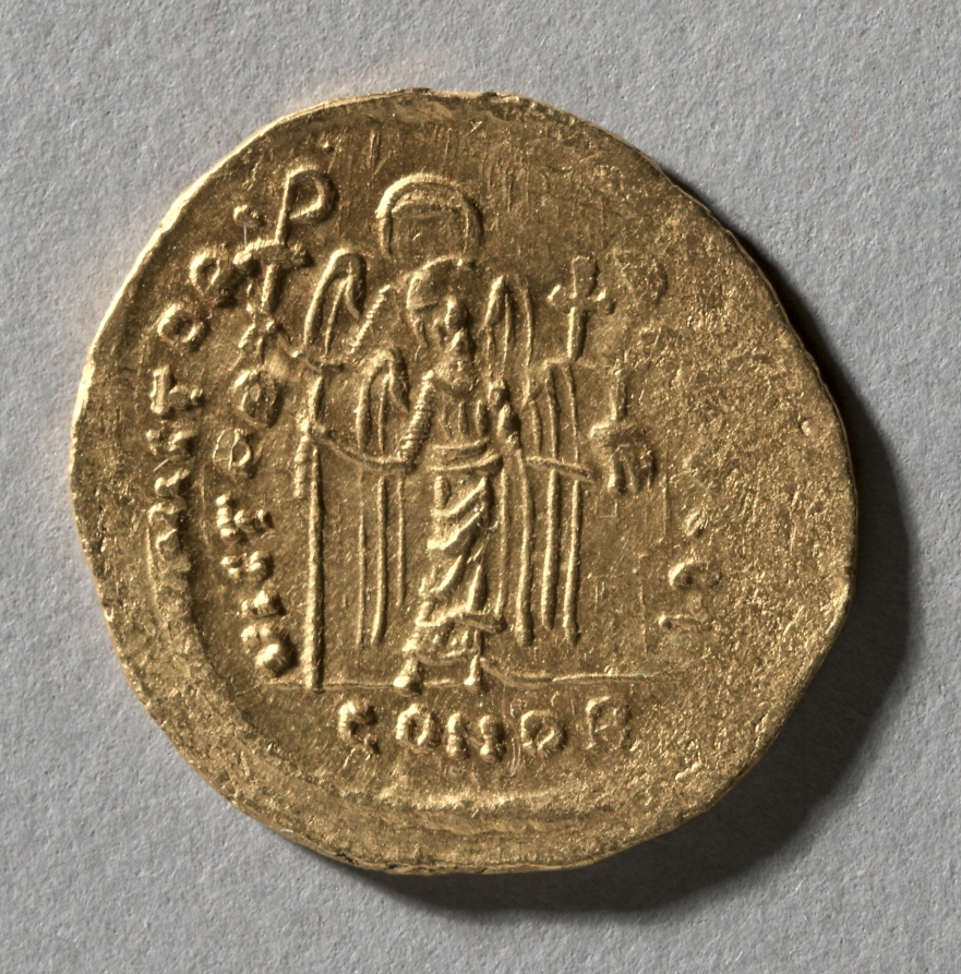 Solidus of Maurice Tiberius, 583–602 (Cleveland Museum of Art 2004.150.b)