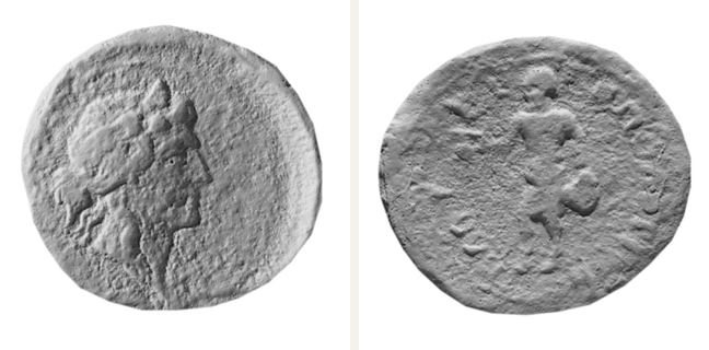 Plotinopolis, bronze coin — Silenus standing left (CN type 12882)