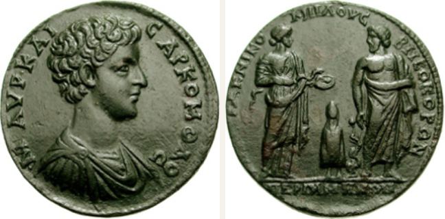 Pergamon, Marc Aurel, bronze coin — Hygieia (CN type 17769)