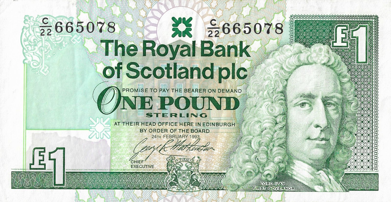 Obverse of 1 Pound (1988–2001), Pick 351