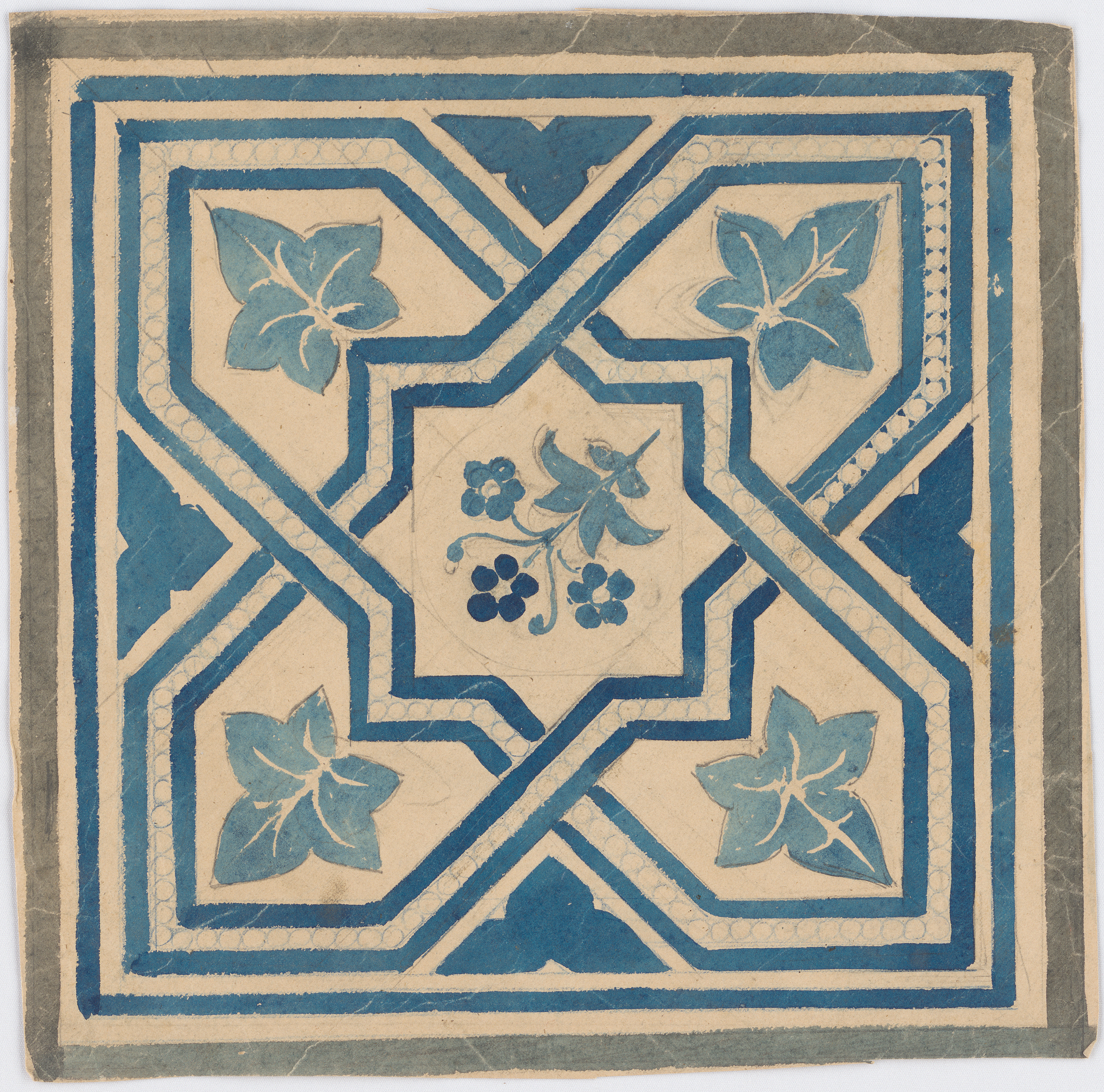 Ornamentation: Detail, possibly tile with floral decoration