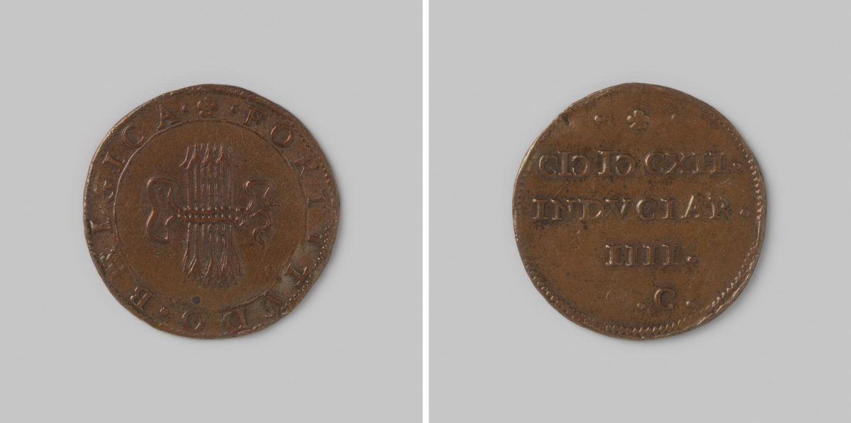 Jeton from Dordrecht on the strength of the Netherlands, 1612