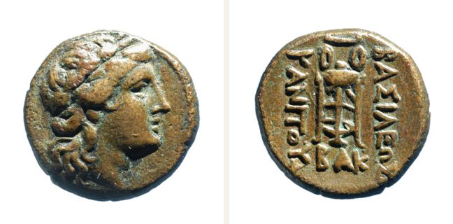 Uncertain mint, Kanites, bronze coin — Tripod with fixture (CN type 12906)